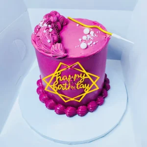 Tall Mini Bento (Choc/Vanilla) Birthday Cake Purple Theme